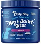 Zesty Paws Mobility Bites Joint Supplement for Dogs - Hip and Joint Chews for Dogs - Glucosamine for Dogs, Chondroitin, & MSM + Vitamins C and E for Dog Joint Relief - Adv Chicken - 90 Count