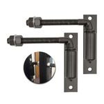 2 Pack Steel J-Bolt Hinge with Plate,Heavy-Duty Welded Hingefor Doors Gates,Heavy-Duty Driveway Gates for Welding on Larger Iron or Steel Gates(Black,A-5/8")