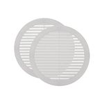 Vent Systems 8'' Inch White Soffit Vent Cover - Pack of 2 - Round Air Vent Louver - Grille Cover - Built-in Insect Screen - HVAC Vents for Bathroom, Home Office, Kitchen