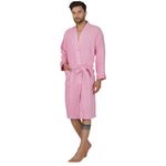 Rangoli Sakura 100% Cotton Bathrobes For Men, 550 GSM, Ultra-soft, Lightweight & Highly Absorbent Luxurious Bath Gown/Bath Robe, Perfect For Gym, Spa, Hotel Robe|Pink, XL
