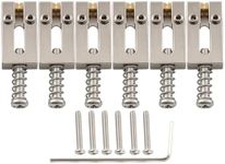 Musiclily Ultra 10.5mm Modern Brass Guitar Roller Bridge Saddles for Strat Tele ST/TL Style Electric Guitar, Nickel (Set of 6)