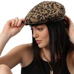 Haute Sauce Women Brown Leopard Animal Print Beret Hat for Outdoor Everyday Wear | UV Protection | Lightweight | Foldable | Packable | Latest Stylish Casual Headwear for Women & Girls