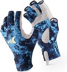 KastKing La Sal Fishing Gloves UPF50+ Sun Gloves UV Protection Fingerless Gloves Men Women for Outdoor, Kayaking, Rowing, Paddling, Canoeing, Hunting