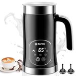 5-in-1 Milk Frother Electric Steamer: Automatic Magnetic Foamer with Hot Foam Cold Froth for Cappuccino Latte Matcha - 350ml Large Capacity Milk Warmer Chocolate Heater Stainless Steel