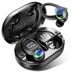 Wireless Earbuds Sport, Bluetooth Headphones 5.4, HiFi Stereo Ear Buds, ENC Noise Cancelling Mic Headphones, 50H Dual LED Display Earbuds, in Ear Earphones with Earhooks, for Running/Fitness/Workout