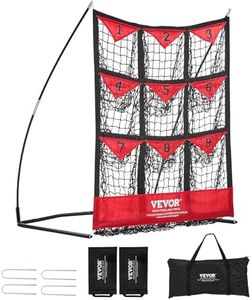 VEVOR 9 Hole Baseball Net, 36"x30" Softball Baseball Training Equipment for Hitting Pitching Practice, Portable Quick Assembly Trainer Aid with Carry Bag, Strike Zone, Ground Stakes, for Youth Adults