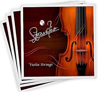 Stravilio Bronze Violin Strings Full Set (G-D-A-E) - Violin String with Ball Ends, Compatible with Violin Sizes 1/2 and 1/4, Perfect for Kids