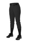 Alleson Athletic Fastpitch Softball Pants for Women. Low Rise Double Knit Black Softball Pants with Belt Loop (Style 605PBW) Large