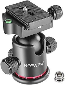 NEEWER 36MM Tripod Ball Head 360° Panoramic Metal with Arca Type Quick Release Plate, 1/4" Screw 3/8" Thread Mount, Max Load 17.6lb/8kg, Tripod Head for Monopod, Slider, DSLR Camera, Camcorder (Red)