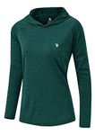 JHMORP Women's Sunscreen Hoodie Sweatshirts Running Hiking Sport Fishing Sun Protection UPF 50+ SPF UV Shirts (Grass Green,CA L)