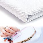 DIKEBAO 59 by 39Inch 14 Count Aida Cloth Cross Stitch Large Fabric White Cross Stitch Cloth Fabric Classic Reserve Aida Cloth Embroidery Cloth for Embroidery Needlework, DIY Craft (1 x 1.5m)