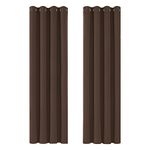 Deconovo Blackout Curtains Noise Reduction Curtains Blackout Eyelet Curtains for Baby Nursery Brown W55 x L70 Inch One Pair