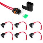 Zhushan 6 Pack Weatherproof Style ATO/ATC Fuse Holder with Cover for Automotive and Marine（12 AWG 30A）