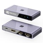 Tobo HDMI Switch 8k@60hz Splitter, Aluminum Bidirectional HDMI Switcher 2 in 1 Out/ 1 in 2 Out,Supports 8K 3D HD 1080P Compatible for Firestick, Xbox PS4 HDTV