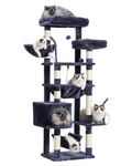 Gitelsnour Cat Tree, Cat Tower for Large Cats with 2 Big Platforms, 2 Baskets, condo and Toys, 63" Cat Scratching Posts for Indoor Cats, Smoky Gray GCT020G