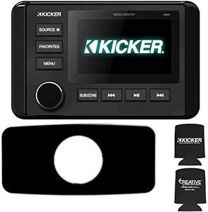 Kicker KMC4 Waterproof Radio with Stinger Marine SEADASH3B Universal Marine 3" Radio Dash Kit - Black