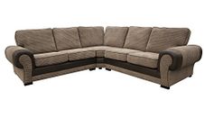 Big Corner Sofa Suite Tango 3+2 Armchair Jumbo Cord Brown (Corner 2c2)