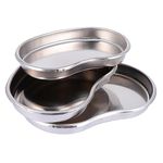 ULTECHNOVO 3pcs Stainless Steel Kidney Tray Emesis Basin Reusable Metal Kidney Dish for Soiled Dressings Dental Medical Waste Liquid