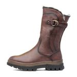 Heavenly Feet Ladies Boots Casual Mid Calf Faux Fur Winter Warm Memory Foam Zip Bramble 2 (Chocolate, 3)