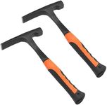 2 Pack 30 oz, brick hammer, Masonry Hammer, All Steel Geologist Hammer, Bricklayer's/Mason's Hammer with Shock Reduction Grip for Mining, by GENHAKON.