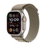 Apple Watch Ultra 2 [GPS + Cellular 49mm] Smartwatch with Rugged Titanium Case & Olive Alpine Loop - Medium. Fitness Tracker, Precision GPS, Action Button, Extra-Long Battery Life - Medium