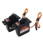 2PCS AGFRC Micro 9g Servo Servo Motor Kit - Digital 11g Metal Gear Mini Servo for RC Helicopter Airplane Boat Controls, Control Angle 180°