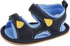 MK MATT KEELY Baby Boy Girl Sandals First Walking Leather Summer Shoes with Soft Rubber Sole for Newborn Infant Toddlers,Blue,6-12 Months