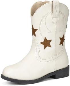 Choiran Cowboy Boots for Girls and Boys - Western Cowgirl Boots for Toddler Little Big Kids Riding Shoes with Side Zipper Round Toe