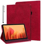 ALILANG Case for Huawei MediaPad M5 Lite 10 10.1 Inch 2018 with Stylus, Card Slot Stand PU Leather Flip Cover Tablet Case-Red