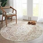 jinchan Round Rug 5ft Washable Rug 