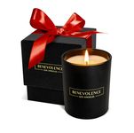 Benevolence LA Rose & Sandalwood Fall Candle for Home - Scented Soy Candles | Aromatherapy Black Candle, Gifts for Men and Women, Jar Candle Small - 6 oz