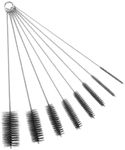 16 Inch Extra Long Pipe Cleaning Brush Set Stainless Steel Bristles, Stainless Steel Pipe Brush Steel Bottle Brush 8 Piece Variety Pack for Auto Parts, Bottles, Guns, Tubes, Etc.