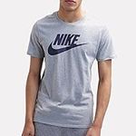 NIKE Mens T Shirt Icon Futura Tee Crew Neck Short Sleeve Grey S-XXL New 696707 (XX-Large)