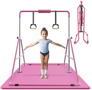 Seven Leap Expandable Bar for Junior Gymnasts - Adjustable and Folding Design，Expandable Horizontal Bars Durable and Sturdy Bars (Pk+Mat)