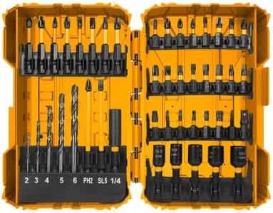 INGCO 45 Pcs Impact Screwdriver Bit Set, Includes 33 Pcs Impact Screwdriver Bits Set, 1Pcs Adaptor; 5Pcs HSS Drill bits; 5Pcs Magnetic Nuts; 1Pcs Screwdriver Bit Holder Bits Set for Home, DIY,.etc