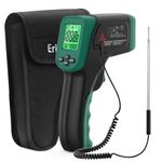 ERICKHILL Infrared Thermometer -50°C to 800°C, Non-Contact Digital Laser Thermometer with -50°C to 300°C Meat Probe, Adjustable Emissivity - Suitable for Cooking/Grilling/Freezing/Industry