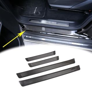 RURZTDAKM Real Carbon Fiber for Mercedes-Benz G-Class 2019-2023 Automotive External Threshold Friction Plate Protective Cover Welcome Pedal Auto Accessories (Black)