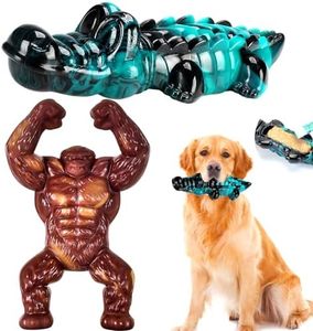 2 Piezas Juguetes para Perros de Nylon Set, Juguete para Perro con Sabor Carne, Masticables para Agresivos, Juguetes Indestructibles para Perros de Razas Grandes, Medianas