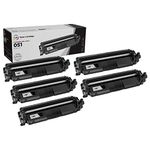 LD Compatible Replacements for Canon 051 Pack of 5 Black Laser Toner Cartridges for use in ImageCLASS LBP162dw