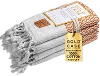 Gold CASE Turkish Hand Towels for Bathroom Set of 4–20x40''–100% Cotton Bathroom Hand Towels – Zeus Towel for Spa, Face, Tea & Dishcloth – Decorative Cloth – Orange