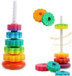 Baby Spinning Stacking Toys, Stacking Toy for Babies Autism Toys Spiral Stacker Toy ABS Plastic and Color Rainbow Design Stacking Toys 6 to 12 Months