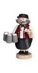Seiffener Volkskunst German incense smoker landlord, height 18 cm / 7 inch, original Erzgebirge by