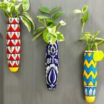 Lazy Gardener Ceramic Magnetic Planter, Unique Decorative Planter for Indoor Plants with Strong Magnet (Set of 3)