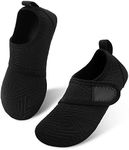 L-RUN Kids Swim Shoes Quick Dry Boys Girls Barefoot Skin Aqua Socks Black 6-7=EU22-23