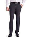 Kenneth Cole REACTION Men's Slim & Skinny Fit Flat Front Dress Pant, Charcoal Heather, 28W x 30L