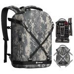 TARION Camera Backpack, Camera Backpack with Hard Case, Camera Bag with 14.5 Inch Laptop Compartment and Rain Cover, Backpack for Drones, DSLR Cameras, Accessories, camouflage, M