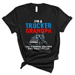 I'm A Trucker Grandpa Definition Only Much Cooler Funny Father's Day Truck Driver Lover Gifts Unisex T-Shirt Black