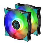 Iceberg Thermal IceGALE Addressable RGB 140mm PWM Dual Ball Bearing ARGB Case Fan (Black (2 Pack))