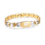 Fashion Golden Double Heart Medical id bracelet for women-(7)