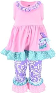 Unique Baby Girls Damask Easter Outfit Toddler Girl, Toddler Easter Outfit Girl, Toddler Girl Easter Outfit (4T/M, Purple)